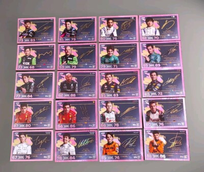 2024 Pink Parallel Signature Style Full Set 20 Cards Turbo Attax