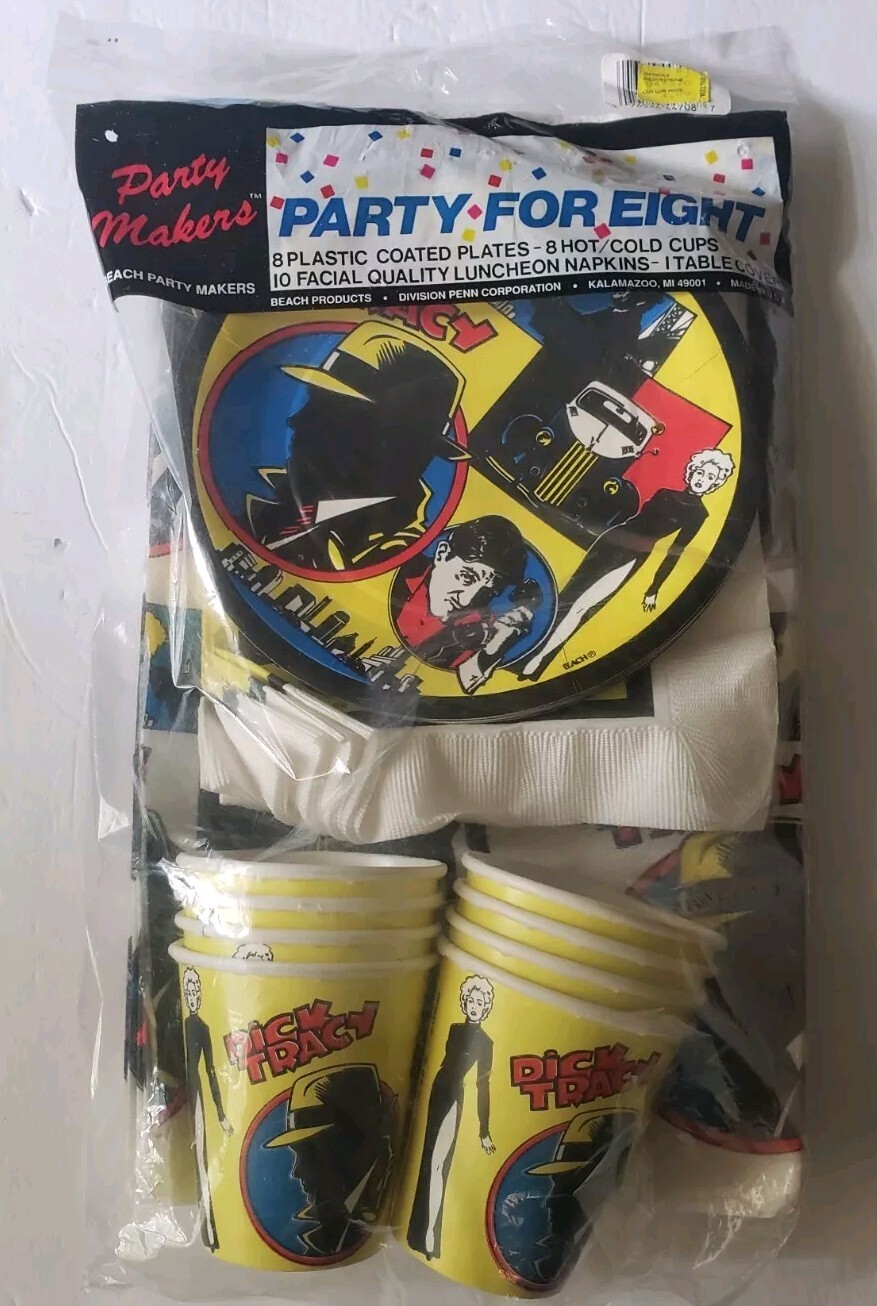 Factory Sealed 1990 Dick Tracy Disney Party For Eight Package Kit Party Makers