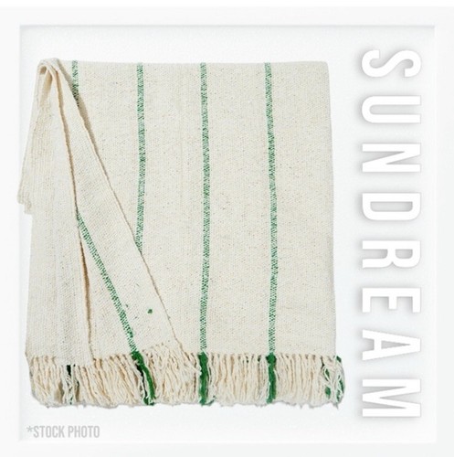 NWT Sundream Coffee Edwin Green Stripe Blanket