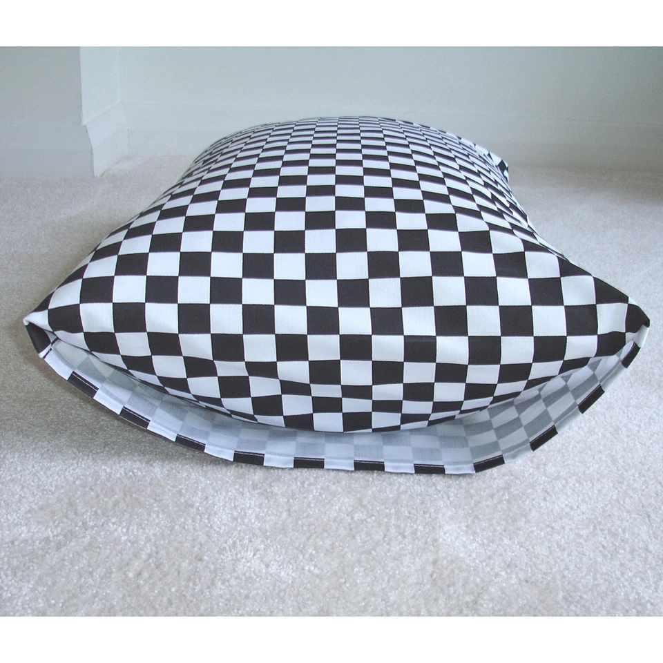 Pillowcase Ska Check Black and White 28" x 18" 2 Tone Bedding SINGLE Pillow Case - Image 3 of 4