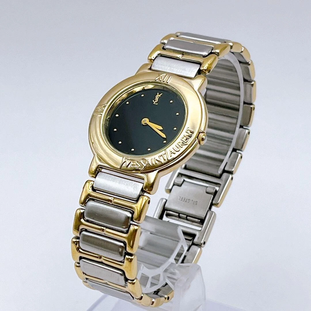 SAINT LAURENT (YSL) Orologio unisex Yves Saint Laurent quadrante nero oro argento accessori moda