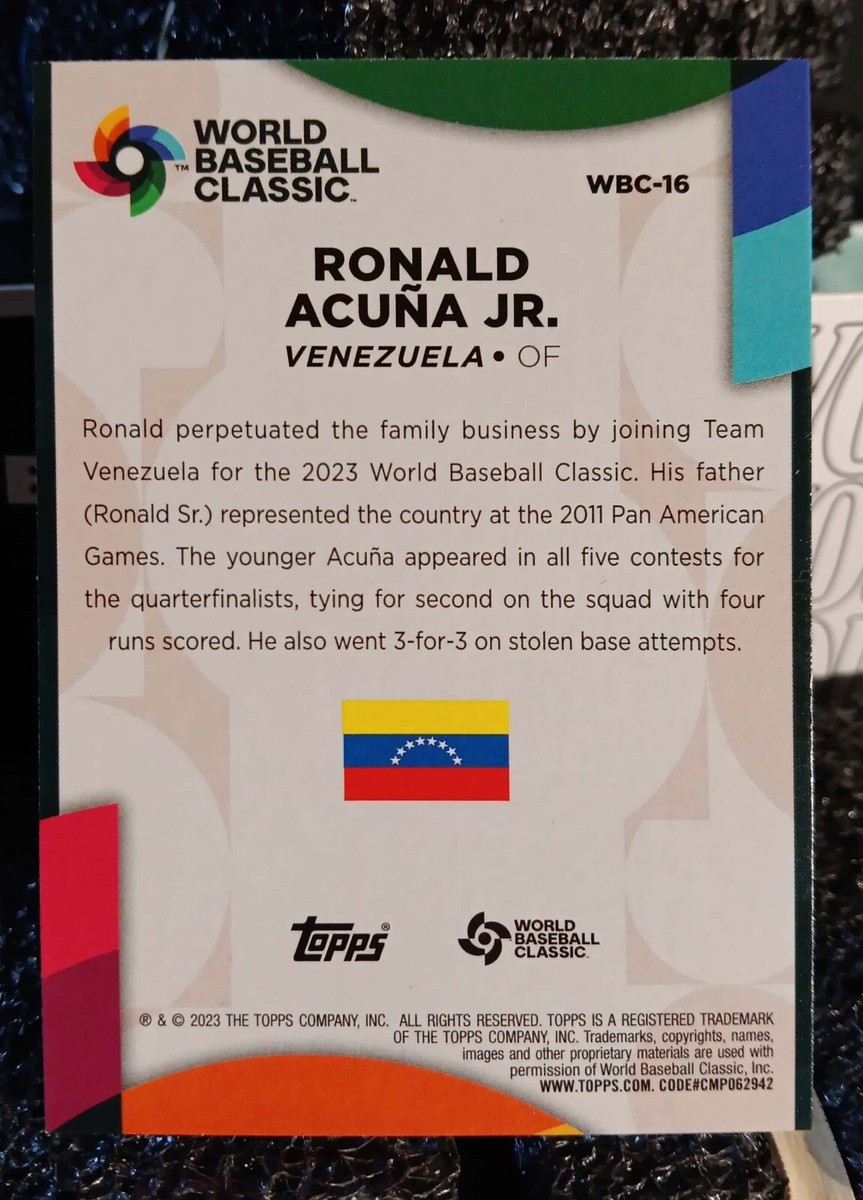 2023 Topps Series 2 #WBC-16 Ronald Acuna Jr. Venezuela World