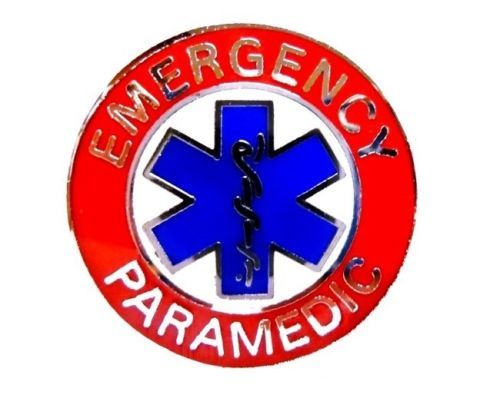 Notfall Sanitäter Halsband Pin Gerät Silber Rot Blau Lebensstern Uniform 64S2 - Bild 1 von 7