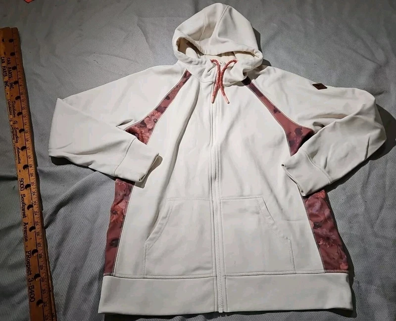 burton floral full zip snowboard top hoodie