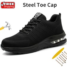 Mens Indestructible Work Shoes Steel Toe Shoes Breathable Sneakers Safety Boots