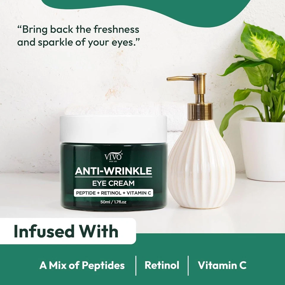 Crema de ojos Vivo Per Lei vitamina C y retinol para hinchazón y bolsas - 1,7 fl oz ⭐⭐⭐⭐⭐⭐ Foto 3 de 4
