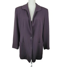 Vintage Alex Garfield Garfield  Marks Women's Blazer Jacket Sz 12 Dark Purple