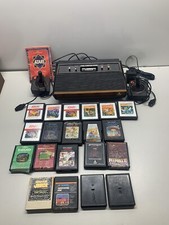 Atari CX-2600A Console W/ 20 Games 2 Controllers Untested As Is