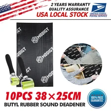 10pcs Sound Mat Butyl Automotive Sound Deadener Audio Noise Insulation + Tools