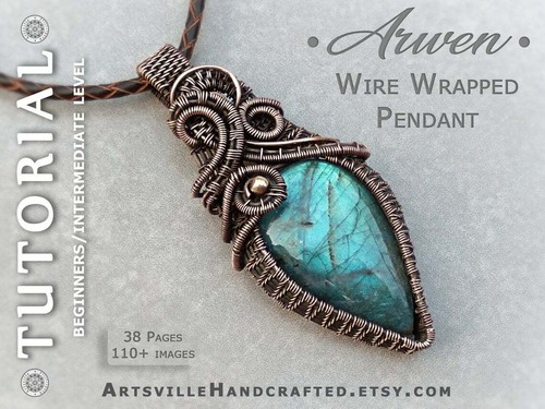 Wire Wrapping Weaving Book Weave Wrap Tutorial Jewelry Making Wrapped Pendant In - Picture 5 of 6