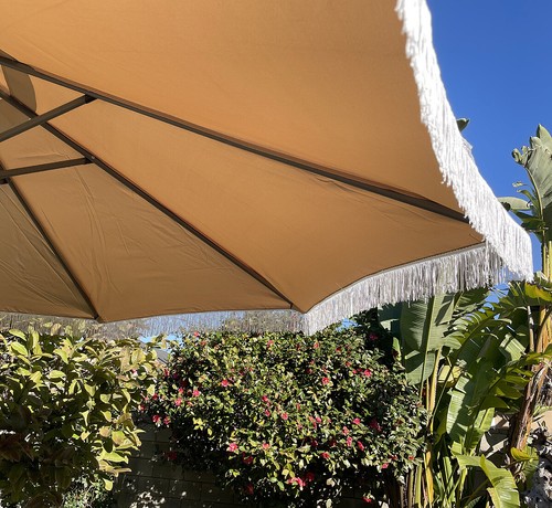BELLRINO Replacement Tassel Edge Medium Coffee Umbrella Canopy for 9FT 8RIBS - 第 7/7 張圖片