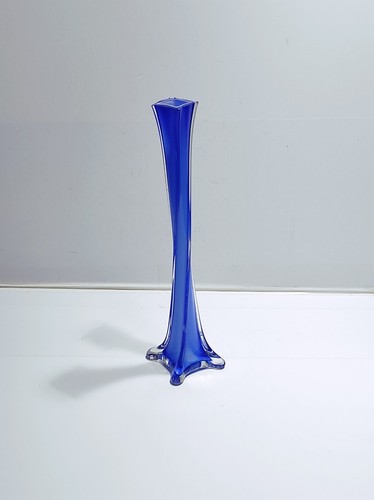 Vaso di Murano in vetro soffiato o sommerso ? blu vintage monofiore mono fiore - Foto 14 di 15