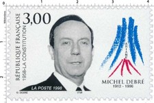 Timbre de 1998 - Michel Debré 1912-1996 - 1958 la Constitution - N° 3129