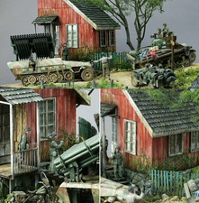 1/35 Scale Dioramas Ruins House Models Kits Wood WW2 Military Sand Building DIY