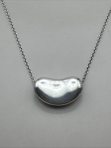 TIFFANY & Co Elsa Peretti Large Bean Sterling Silver925 Pendant necklace 18x11mm