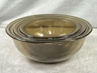 Vintage Pyrex Amber Brown Glass Nesting Mixing Bowls #322 #323 #325 Set of 3