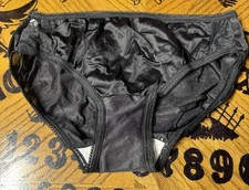 VINTAGE BLACK PANTY /LACE INSERTS   SIZE MEDIUM
