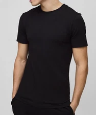 Boohoo Man Men's Basic Muscle Fit Crew Neck T-Shirt Tee Size L Black NWT