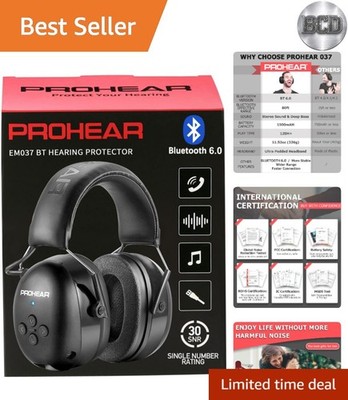 30dB Safety Noise Reduction Ear Muffs - Ultimate Bluetooth Listening Experience
