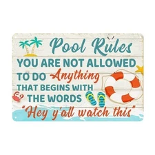 Funny Pool Signs Pool Decorations Outdoor Pool Rules Sign Pool Deck Decor Pool 