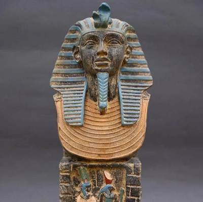 Authentic Pharaonic Bust Statue Rare Egyptian Antiquities Pharaoh Tutankhamun BC