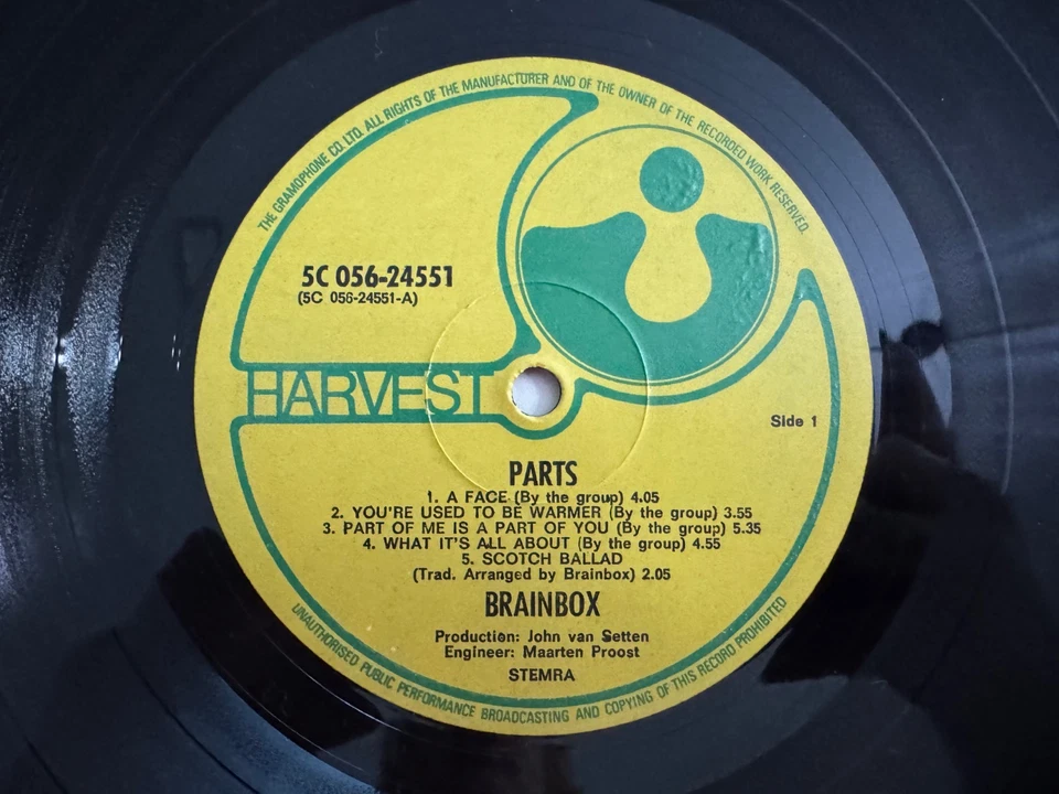 Brainbox LP "Parts" Holland ~ 1972 Harvest 5C 056 24551~ Prog Psych ~ NM Beauty! - Image 4 of 4