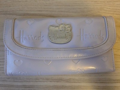 Seltene Y2K ''Hello Kitty'' Harrods London weiße geprägte Lack PVC Handtasche. Made 2010