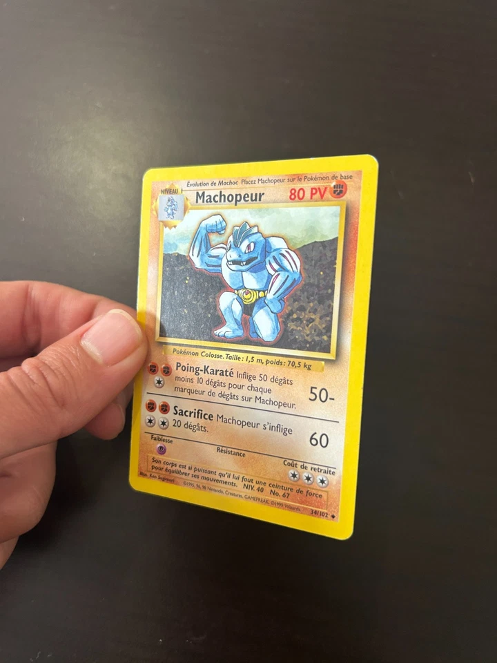 Carte Pokemon Machopeur 34/102 UNCO Set de Base FR TBE - Photo 3/4