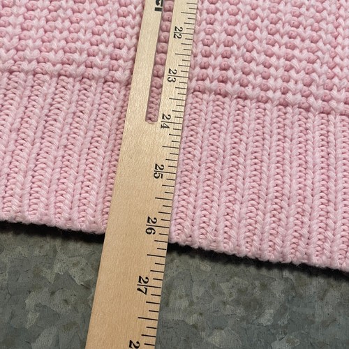 Maglione vintage circuito finto collo maglia grossa rosa donna medio anni 80 90 mamma - Foto 7 di 7