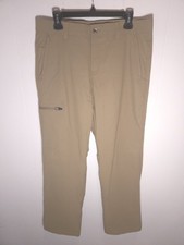 Eddie Bauer Mens Rainier Fleece Lined Tech Pant 34x32 Stretch UPF Brown
