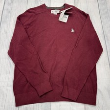 NWT Original Penguin Crewneck Sweater XL Maroon Tawny Port Pullover Mens