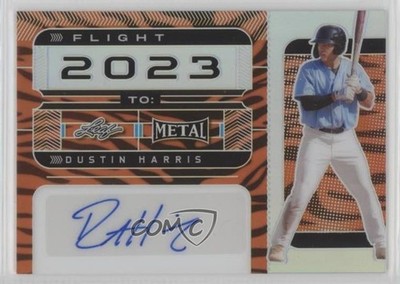 2022 Leaf Metal Flight 2023 To Tiger Prismatic 4/4 Dustin Harris Auto 2d9