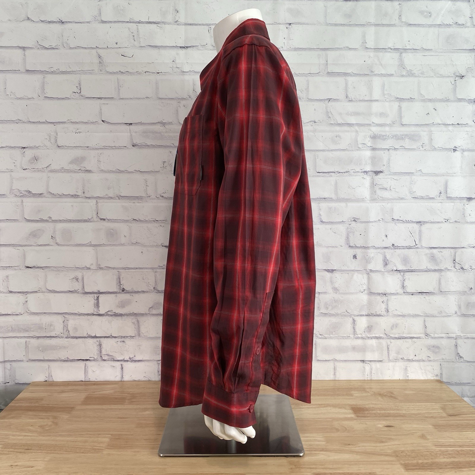 Columbia Shirt Men's Large Long Sleeve Button Up Red Plaid Stretch NWT thumbnail 5