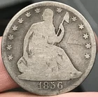 1856-O 50C Seated Liberty Half Dollar G+ Details Graffiti