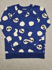 Hannah Andersson Panda Kid's Long Sleeve Sweat Shirt 130 US 8 Blue Cotton