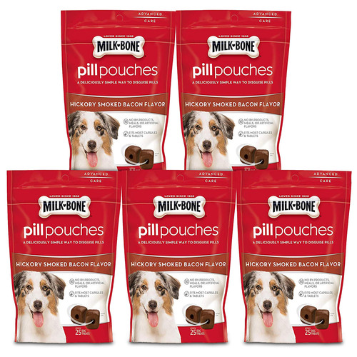 Pouches Dog Treats, Hickory Smoked Bacon Flavor, 6 Ounce (Pack of 5)