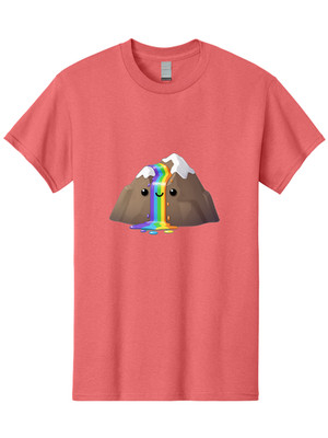 Rainbow-Mountain Mens Graphic Tee, 100% Cotton, Casual Summer Wear