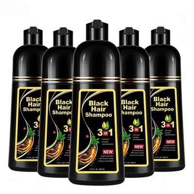 Black Hair Dye Shampoo Natural Instant 3 in 1 Hair Dye Shampoo 500ml FREE SHIP