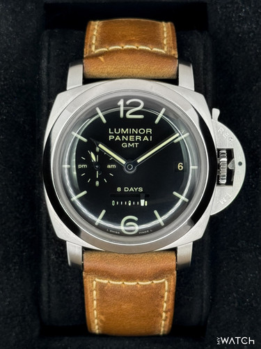 2016 Panerai Luminor 1950 8 Days GMT 44mm PAM00233 Black Dial