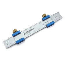 Benchmark Anodized Aluminum Ruler Stops with 6” Stainless Steel Machinist Rul...