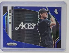 THOMAS PIETERS 2025 PANINI PRIZM LIV GOLF #12 LIV LOGOS Blue PRIZM SP /99 4ACES