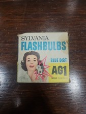 Sylvania Flashbulbs Blue Dot AG1 Vintage NOS 12 Clear Bulbs