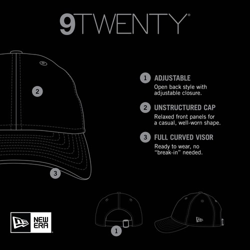 Women's-New Era Black Miami Marlins Preppy Team 9TWENTY Adjustable Hat - 第 6/6 張圖片