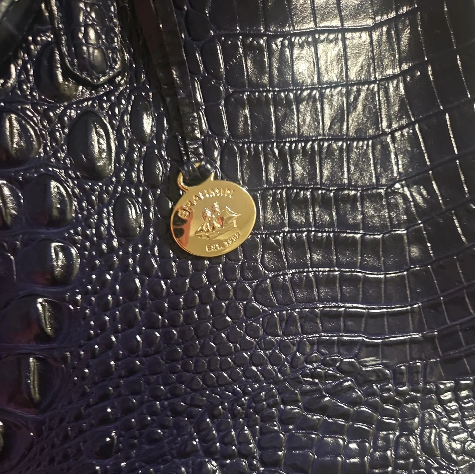 Bolso de Mano Brahmin Business en Cuero Estampado de Cocodrilo Azul Marino Deep-sea Foto 4 de 4