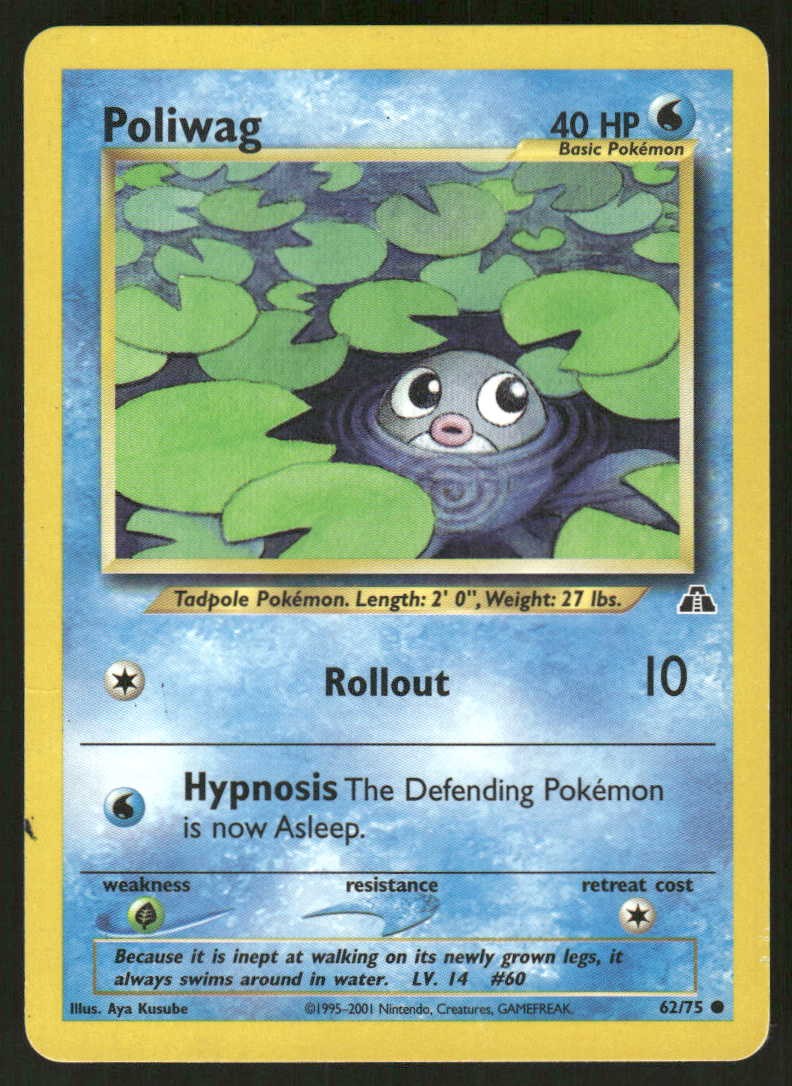 Pokemon Poliwag Neo Discovery 62/75 Unlimited C MP