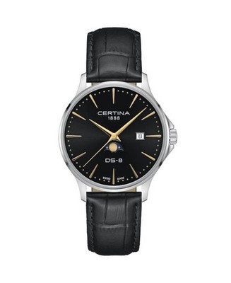 CERTINA Men Analog Quartz Casual Watch Classic Dress Black Dial Waterproof Round