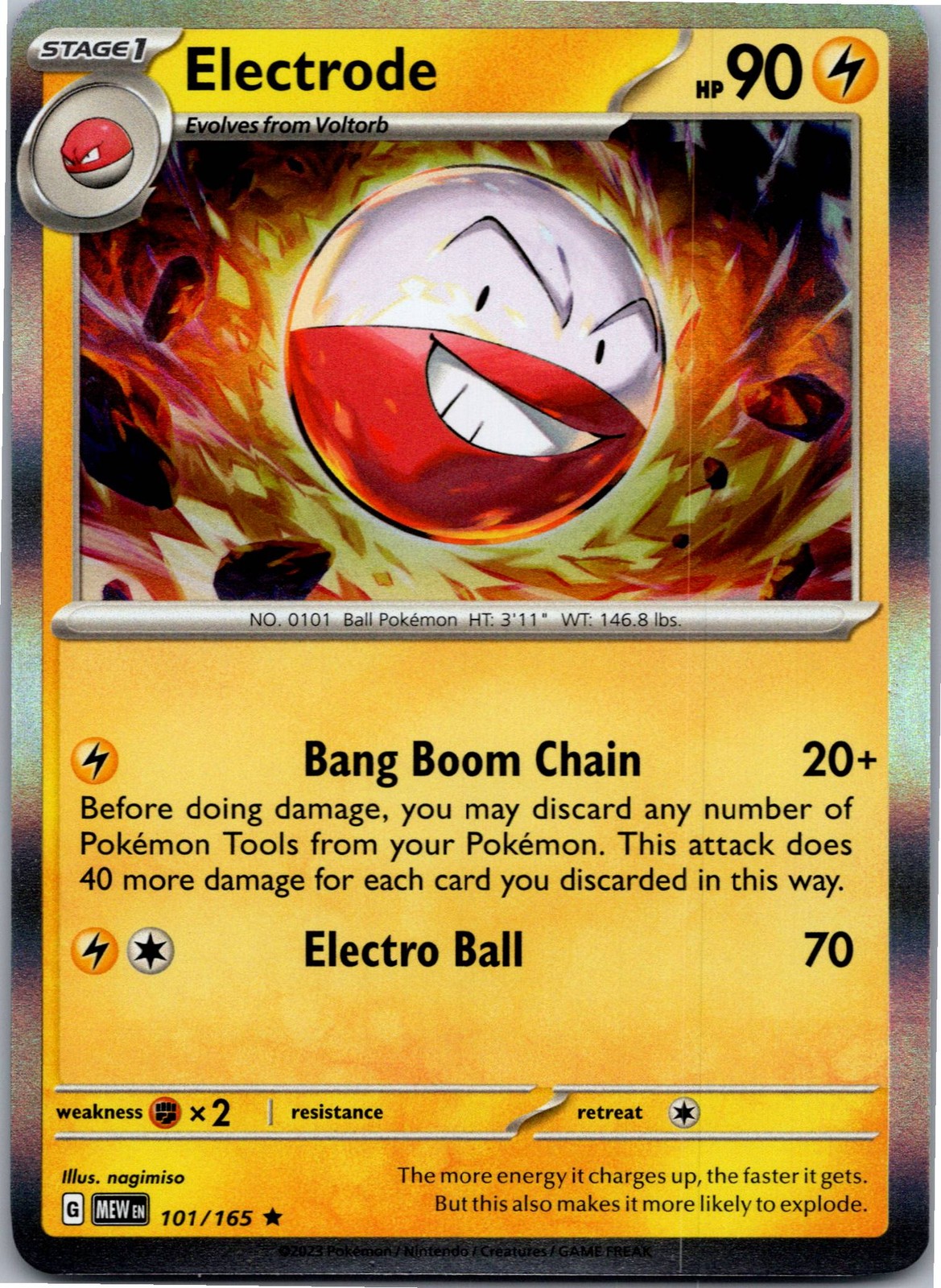 Electrode - SV: Scarlet & Violet 151 101/165 - Rare - NM Pokémon TCG