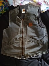 Carhartt Sherpa Lined Sherpa Vest Men  s Vintage Black Workwear USA Made V13PT