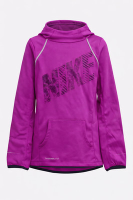 Nike Girl's Epic Flash Fleece Therma-Fit Pullover Hoodie | Purple | Medium