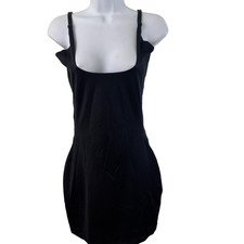 SPANX Assets Women's Size 1X Shaping Slip Black Square Neck Reversible Open Bust